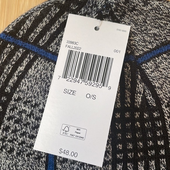 Brand New Michael Kors Black & Blue Knit Beanie Hat w/  Metal Logo Accent - Picture 7 of 15